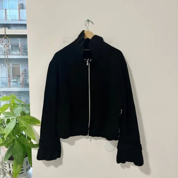 Valentino Sweaters - Valentino Black Knit Oversized Zip Sweater